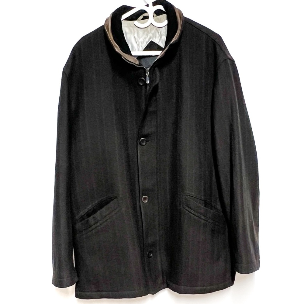 Florentino Dark Brown Italian Micropatterned Men’s Wool Coat Sz 52 XL